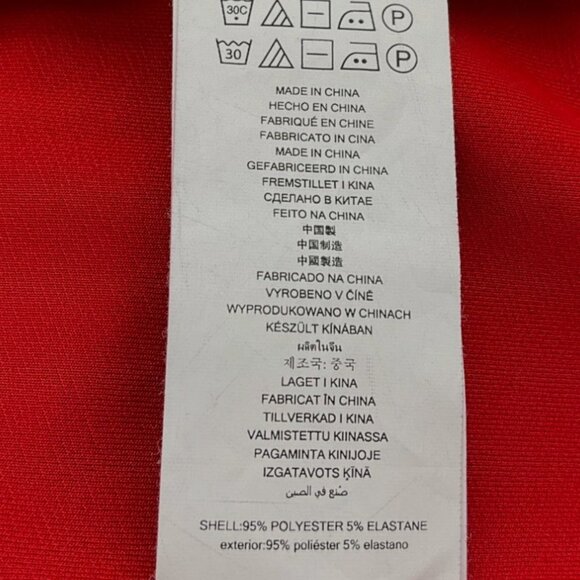 Michael Kors Red Pleated Cut-Out Blouse Gold Chain Accents SS Scoop Neck Med - Picture 7 of 9